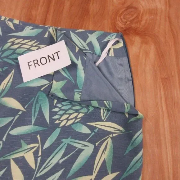 TOMMY BAHAMA Tropical Hawaiian 100% Silk Skirt Womens Sz 14 Fully Lined Side Zip - Picture 3 of 12